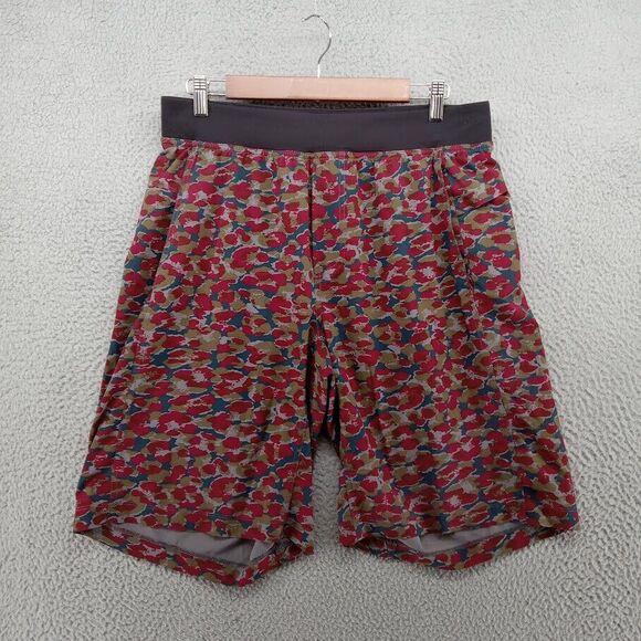 Lemon Other - Lululemon‎ Shorts Mens Large Multicolor Urban Leopard Burgundy T.H.E. Drawstring